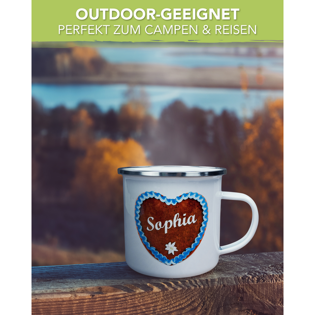 Unikatolo Emailletasse Motiv Lebkuchenherz