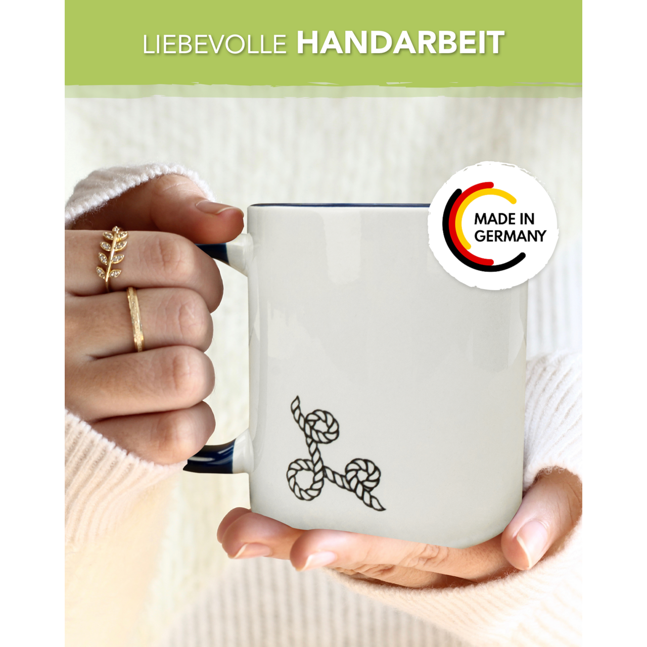 Unikatolo Tasse mit Name personalisiert Motiv Anker