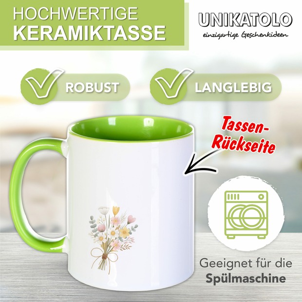 Unikatolo Ostertasse mit Name personalisiert Osterkranz