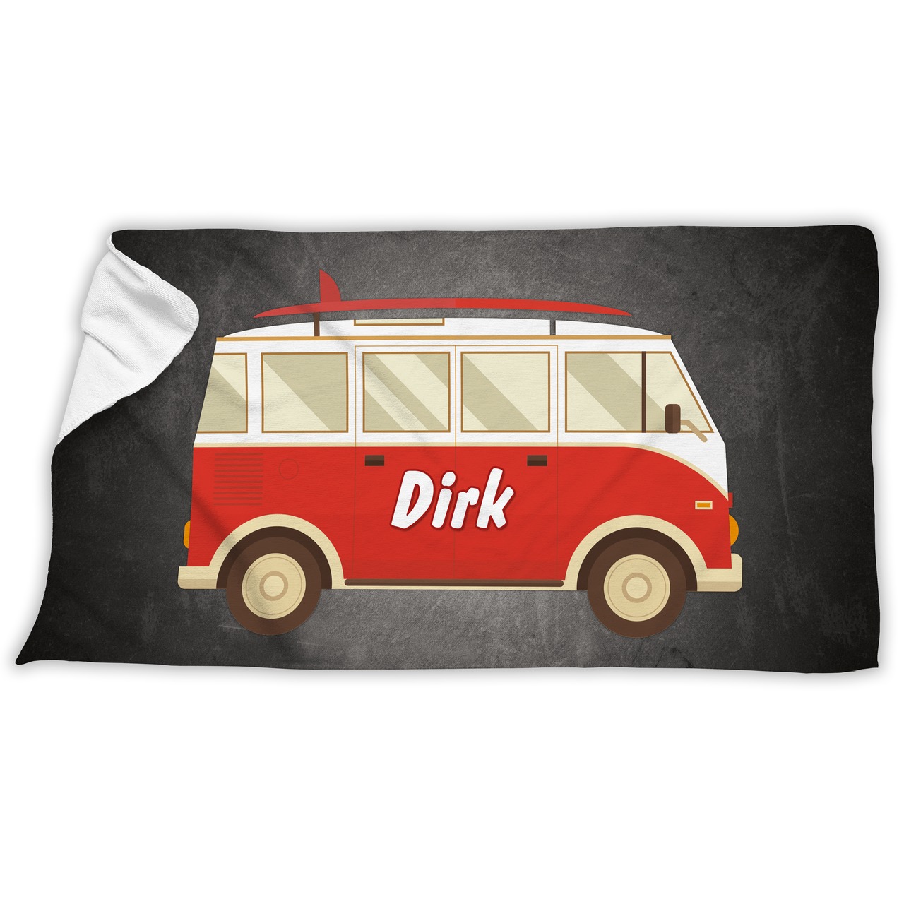 Unikatolo Badetuch Motiv Camper Van mit Name personalisiert