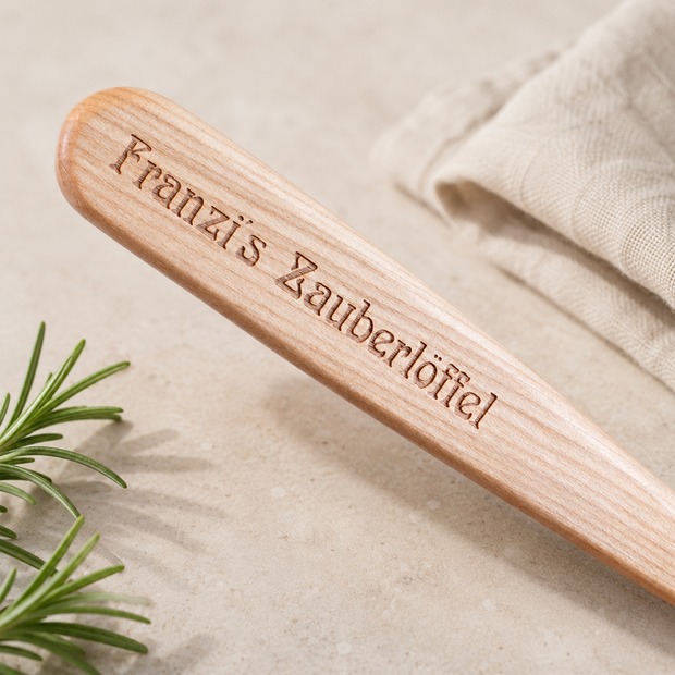 Unikatolo Kochlöffel aus Kirschholz mit Name personalisiert
