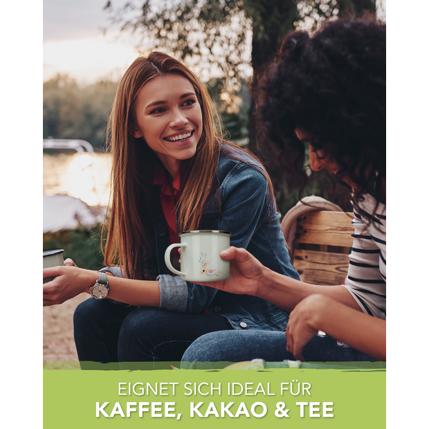 Unikatolo Emailletasse Motiv Blumenranke