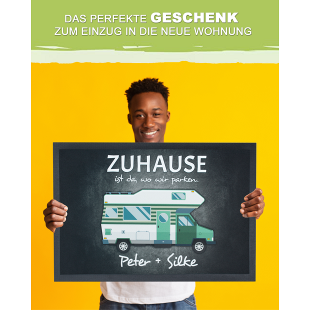 Unikatolo Fußmatte Motiv Wohnmobil mit Name personalisiert