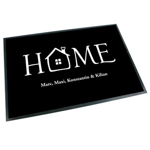 Unikatolo Fußmatte Motiv HOME mit Name personalisiert