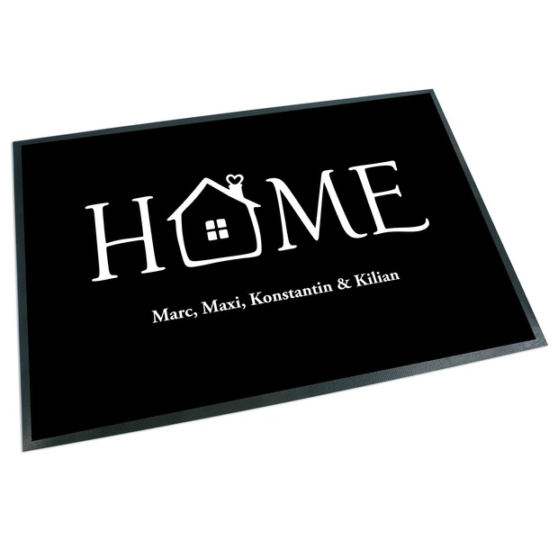 Unikatolo Fußmatte Motiv HOME mit Name personalisiert