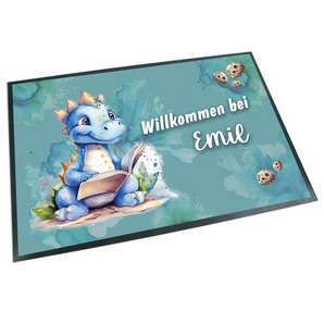 Unikatolo Fußmatte Kinderzimmer Dino mit Name personalisiert