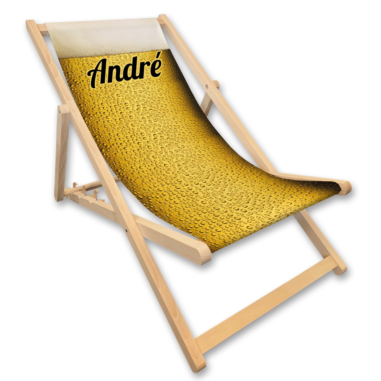 Unikatolo Liegestuhl Bier mit Name personalisiert