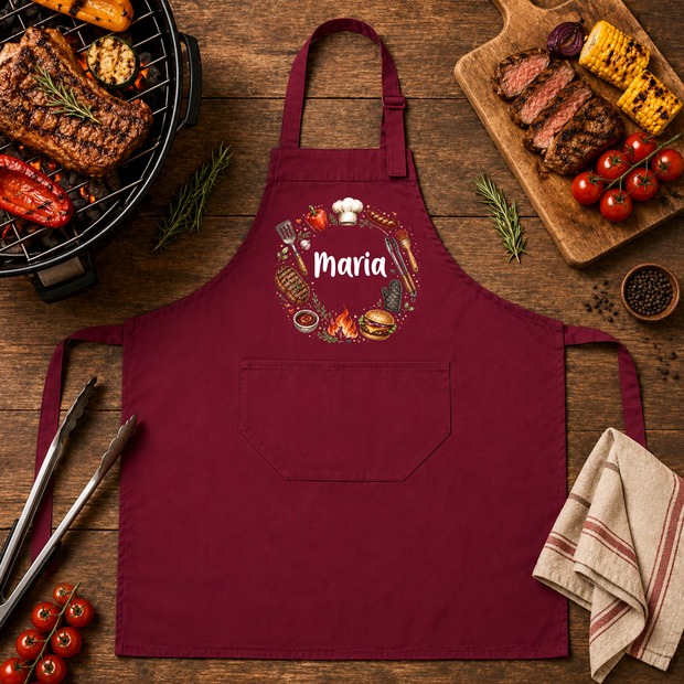 Unikatolo Grillschürze BBQ mit Name personalisiert | BORDEAUX