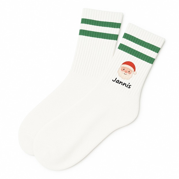 Weihnachtssocken Weihnachtsmann mit Name personalisiert