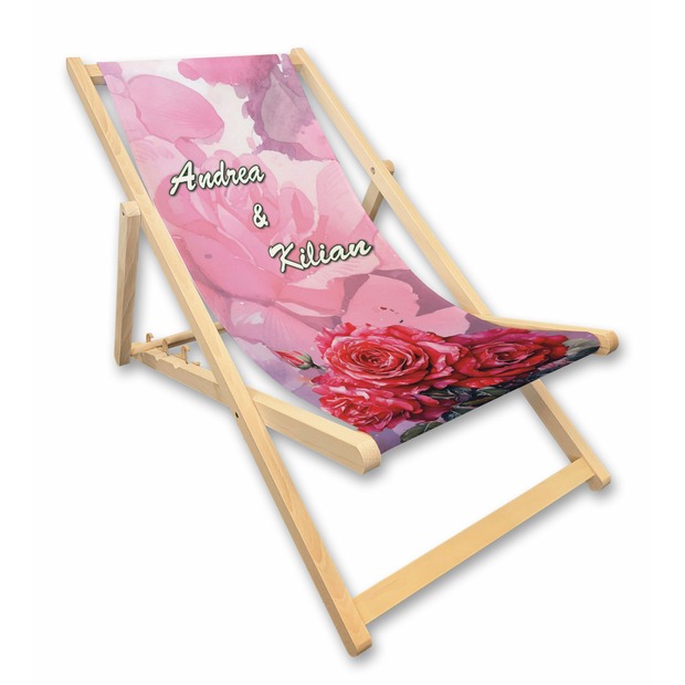 Unikatolo Liegestuhl mit Name personalisiert | Valentinstag Rosen