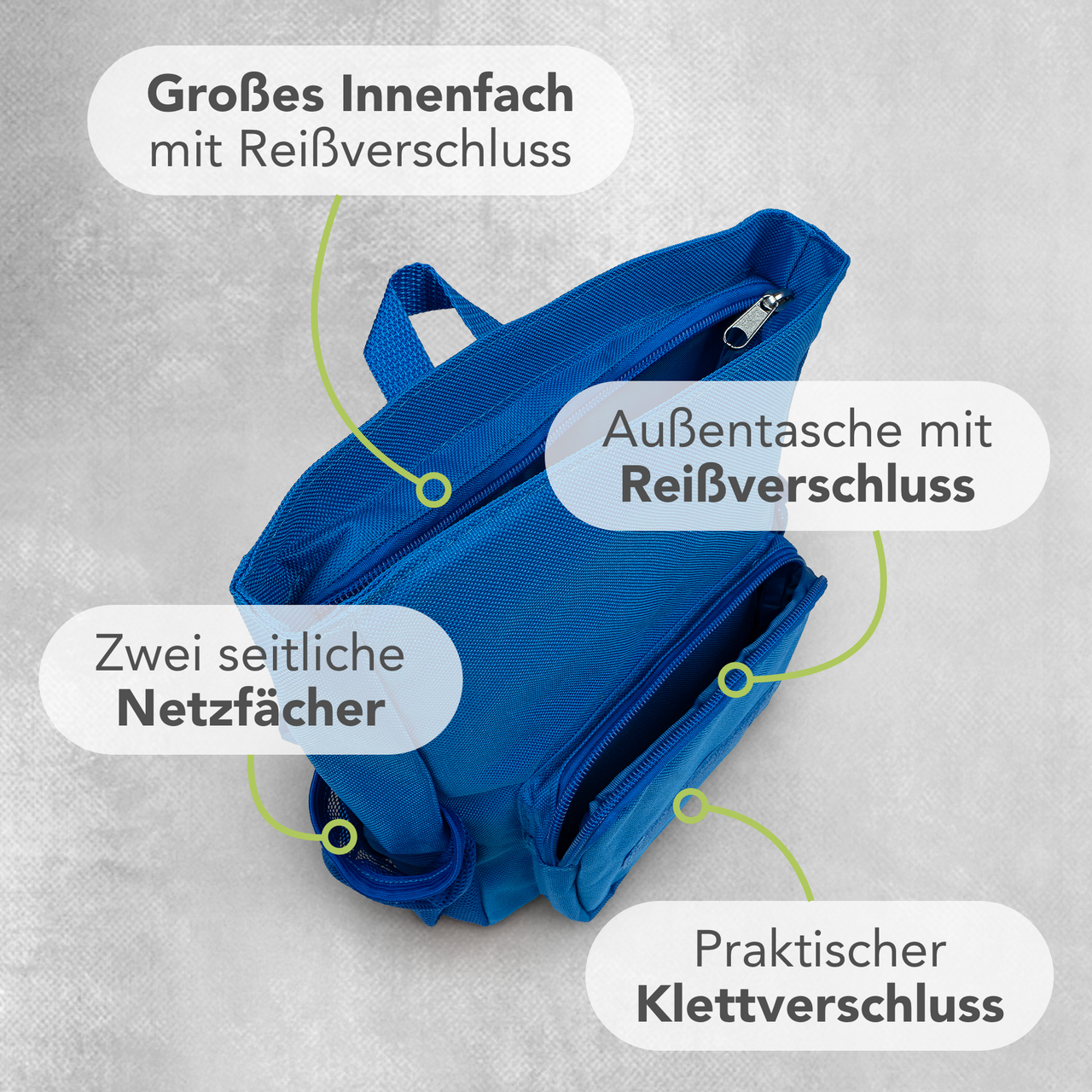 Unikatolo Kindergartenrucksack Traktor mit Name | grün