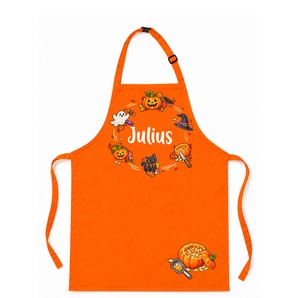 Unikatolo Kinderschürze HALLOWEEN mit Name personalisiert | ORANGE