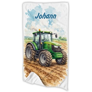 Unikatolo Kinder Handtuch Traktor mit Name personalisiert