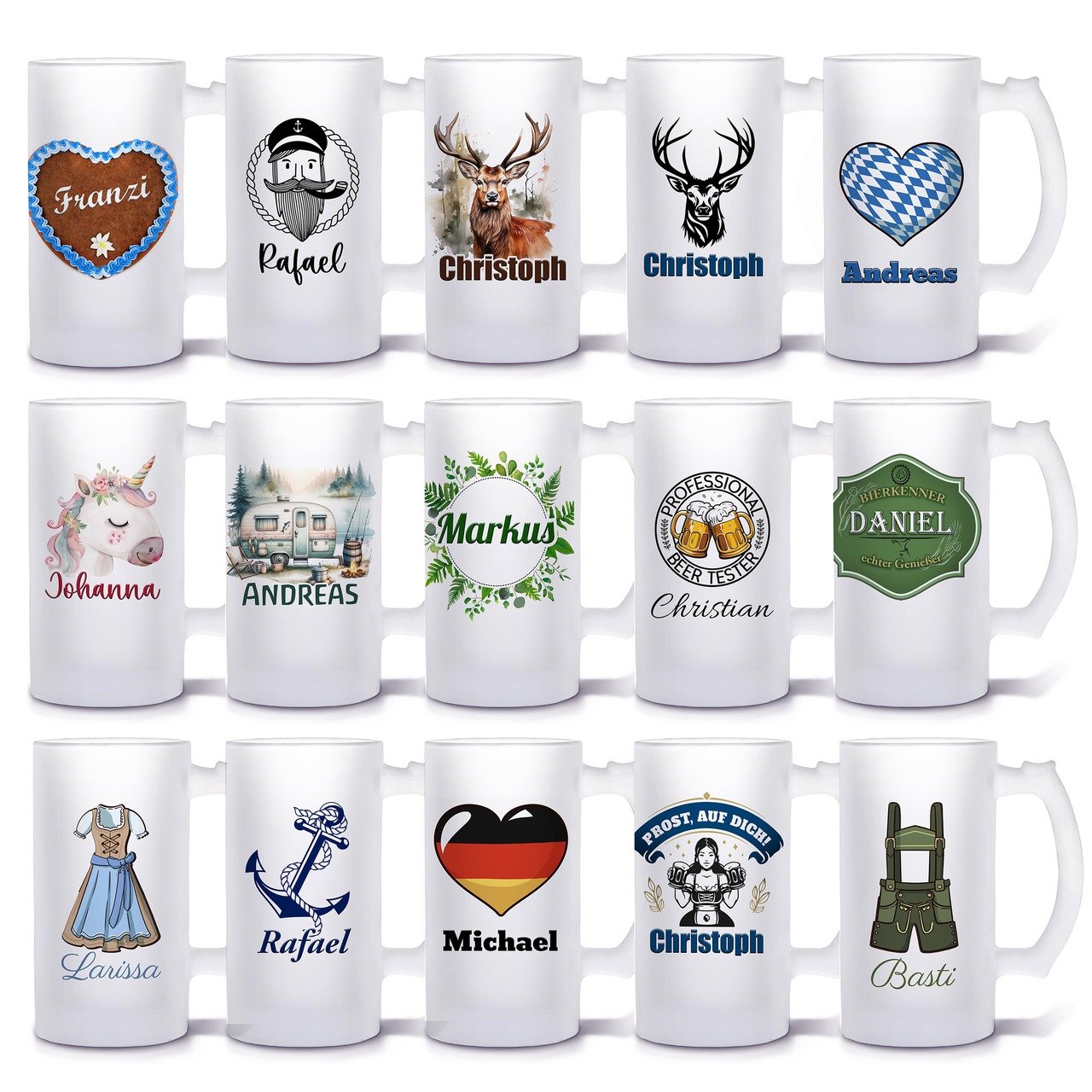 Unikatolo Bierkrug mit Name personalisiert - Anker
