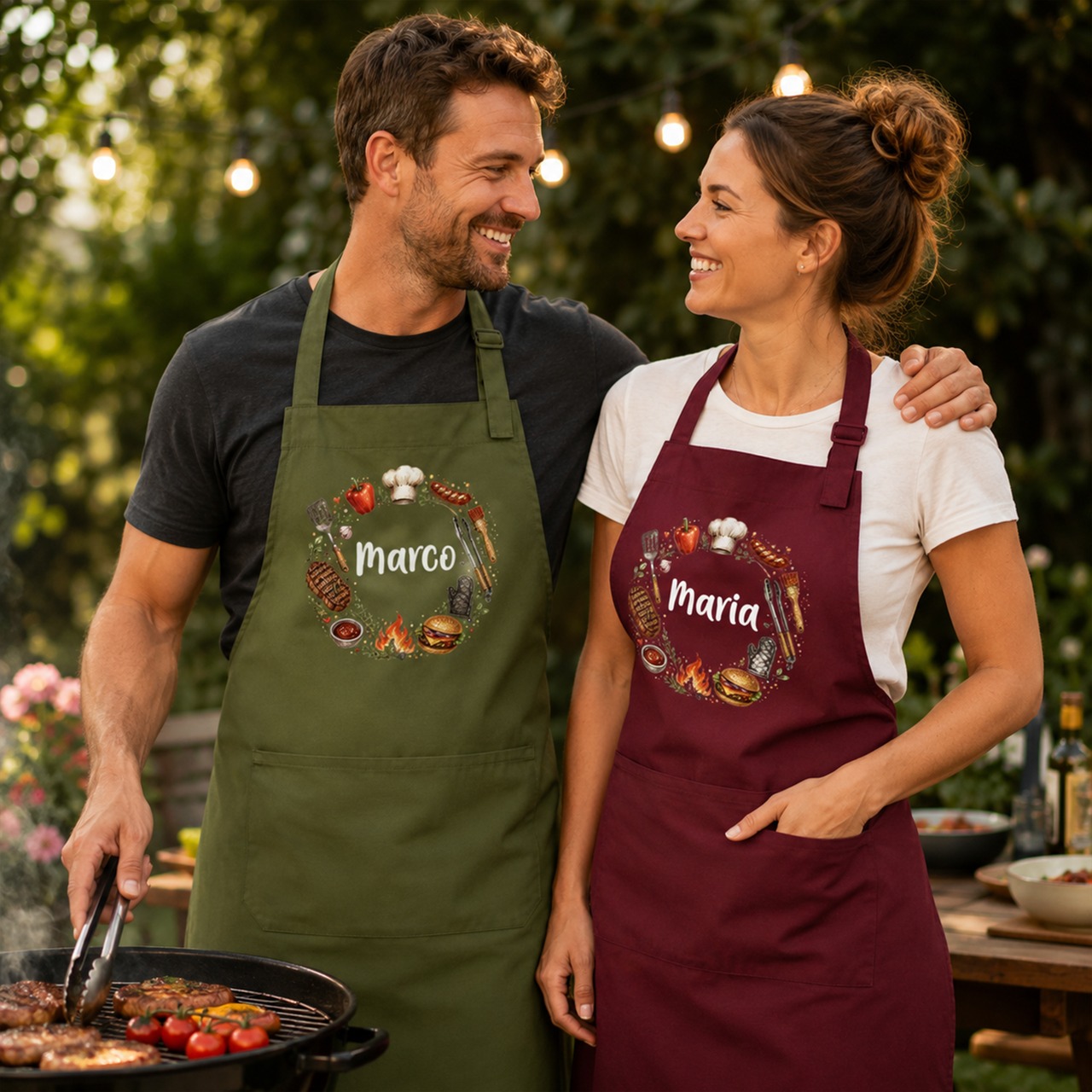 Unikatolo Grillschürze BBQ mit Name personalisiert | OLIVE