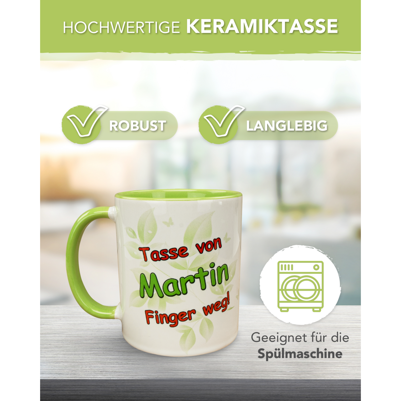 Unikatolo Tasse mit Name personalisiert Motiv Faultier