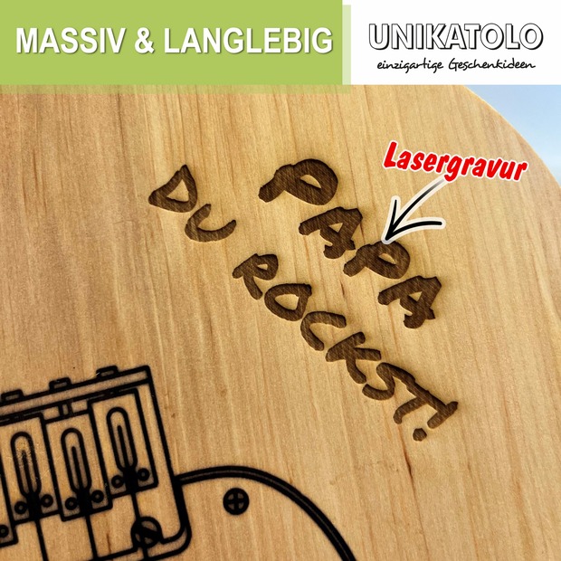 Unikatolo Schneidebrett E-Gitarre personalisiert mit Name