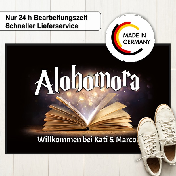 Unikatolo Fußmatte Alohomora mit Name personalisiert