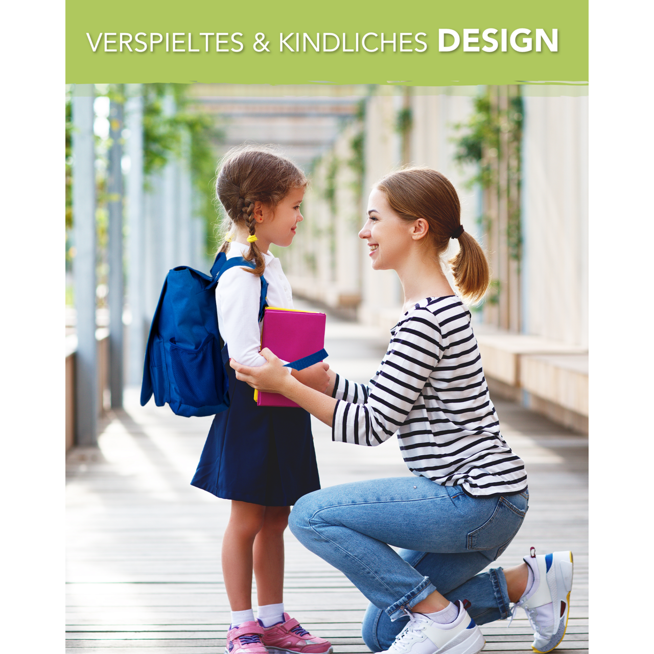 Unikatolo Kindergartenrucksack Traktor mit Name | rot