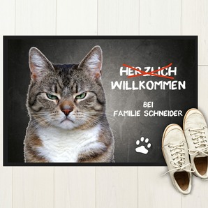 Unikatolo Fußmatte Motiv Miezepeter mit Name personalisiert