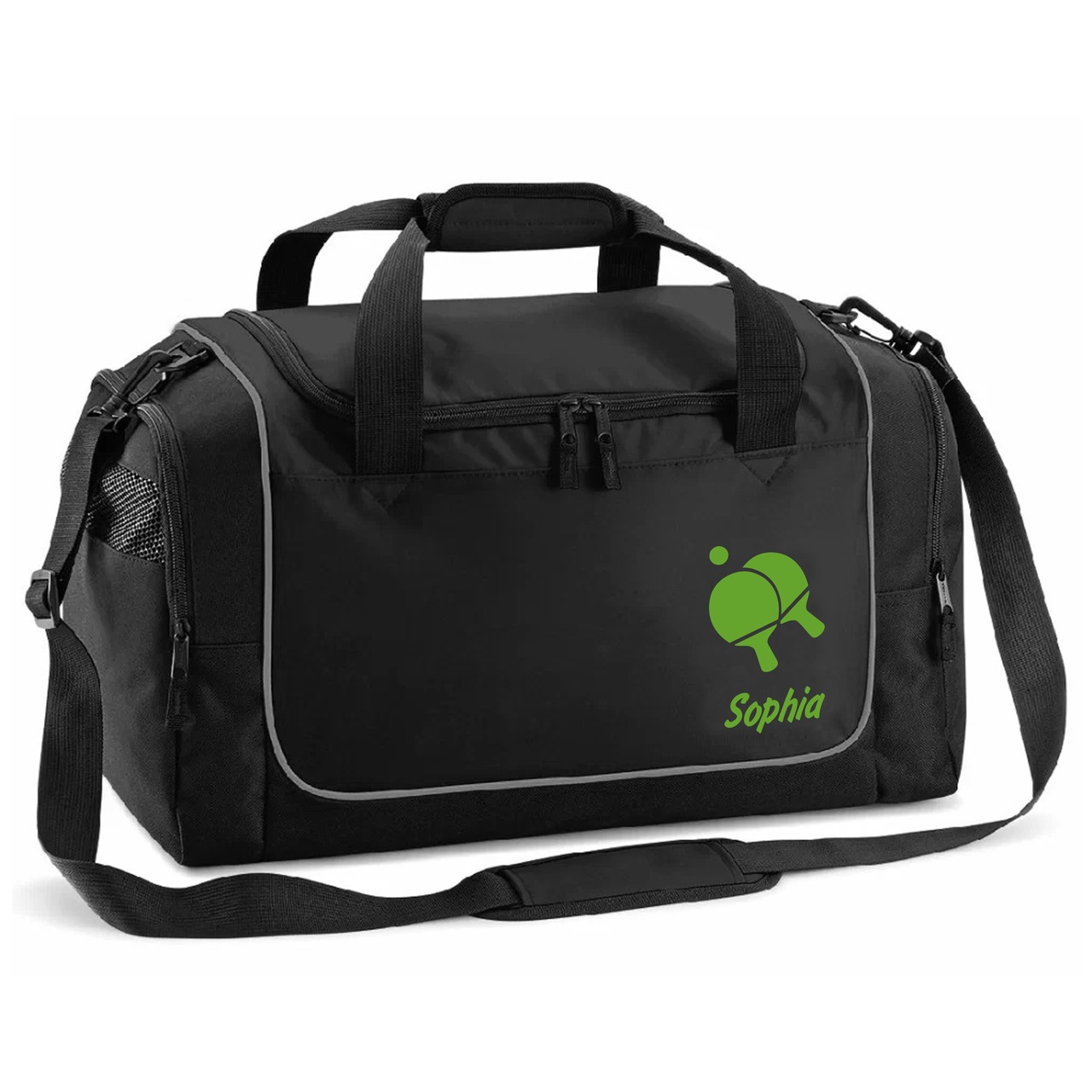 Unikatolo Sporttasche Tischtennis mit Name personalisiert | Schwarz
