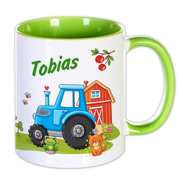 Unikatolo Tasse mit Name personalisiert Kinder Motiv Traktor