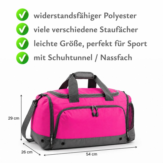 Unikatolo Sporttasche mit Name personalisiert Kinder & Erwachsene | PINK