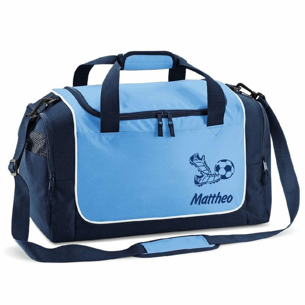 Unikatolo Sporttasche Fußball mit Name personalisiert | blau