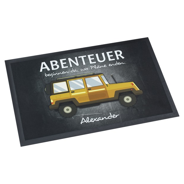 Unikatolo Fußmatte Motiv Offroad mit Name personalisiert