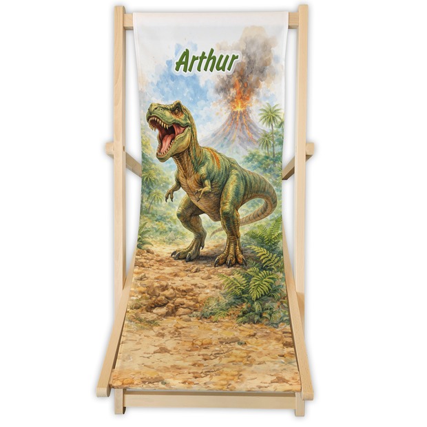Kinderliegestuhl T-Rex mit Name personalisiert
