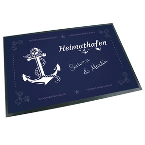 Unikatolo Fußmatte Anker Heimathafen mit Name personalisiert