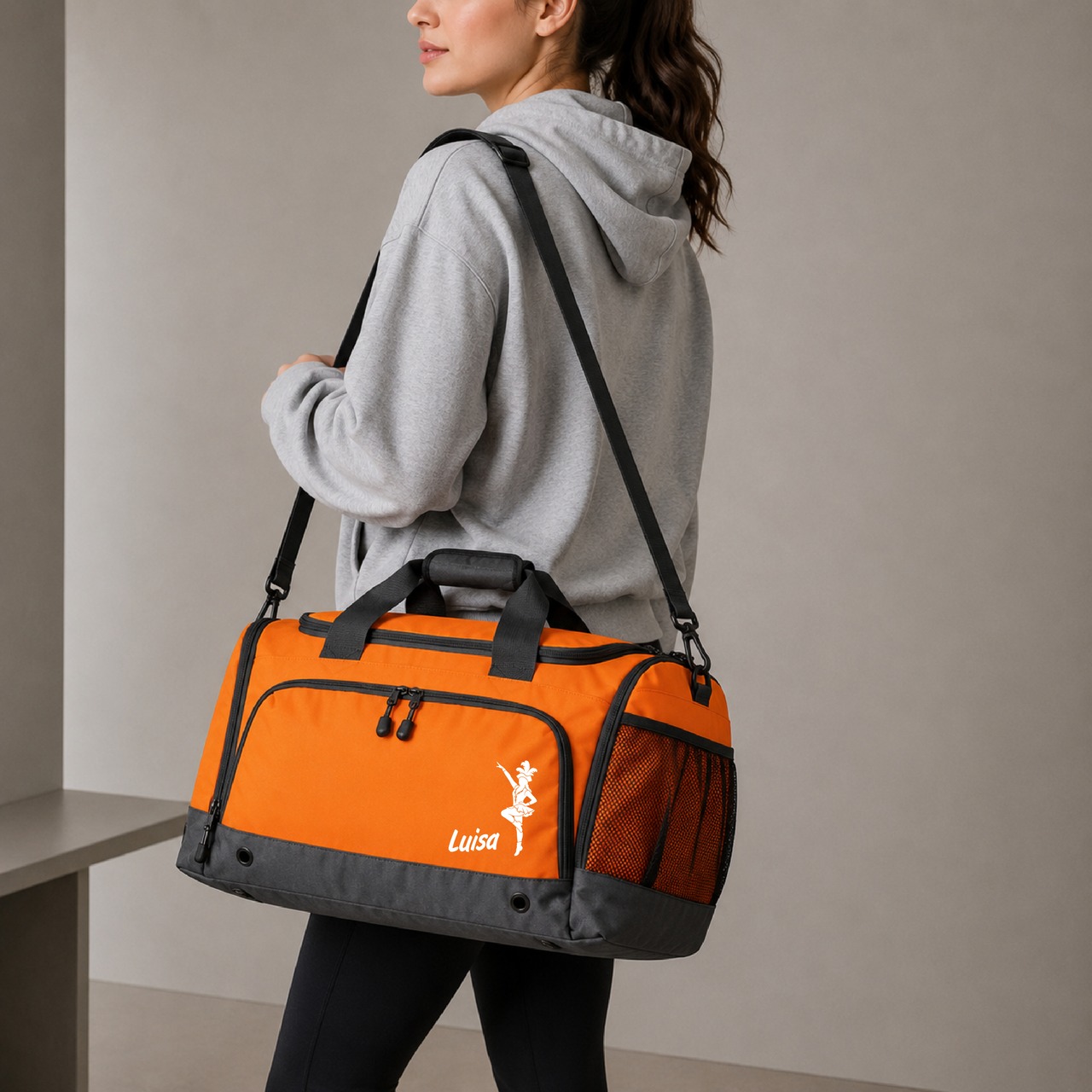 Unikatolo Sporttasche mit Name personalisiert Kinder & Erwachsene | ORANGE