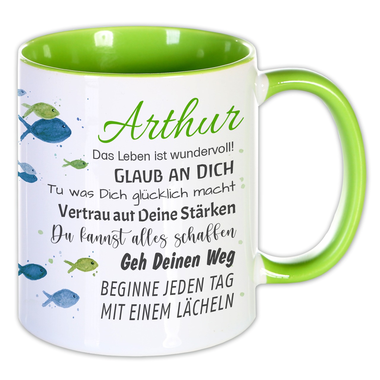 Unikatolo Tasse mit Name personalisiert Konfirmation | GRÜN