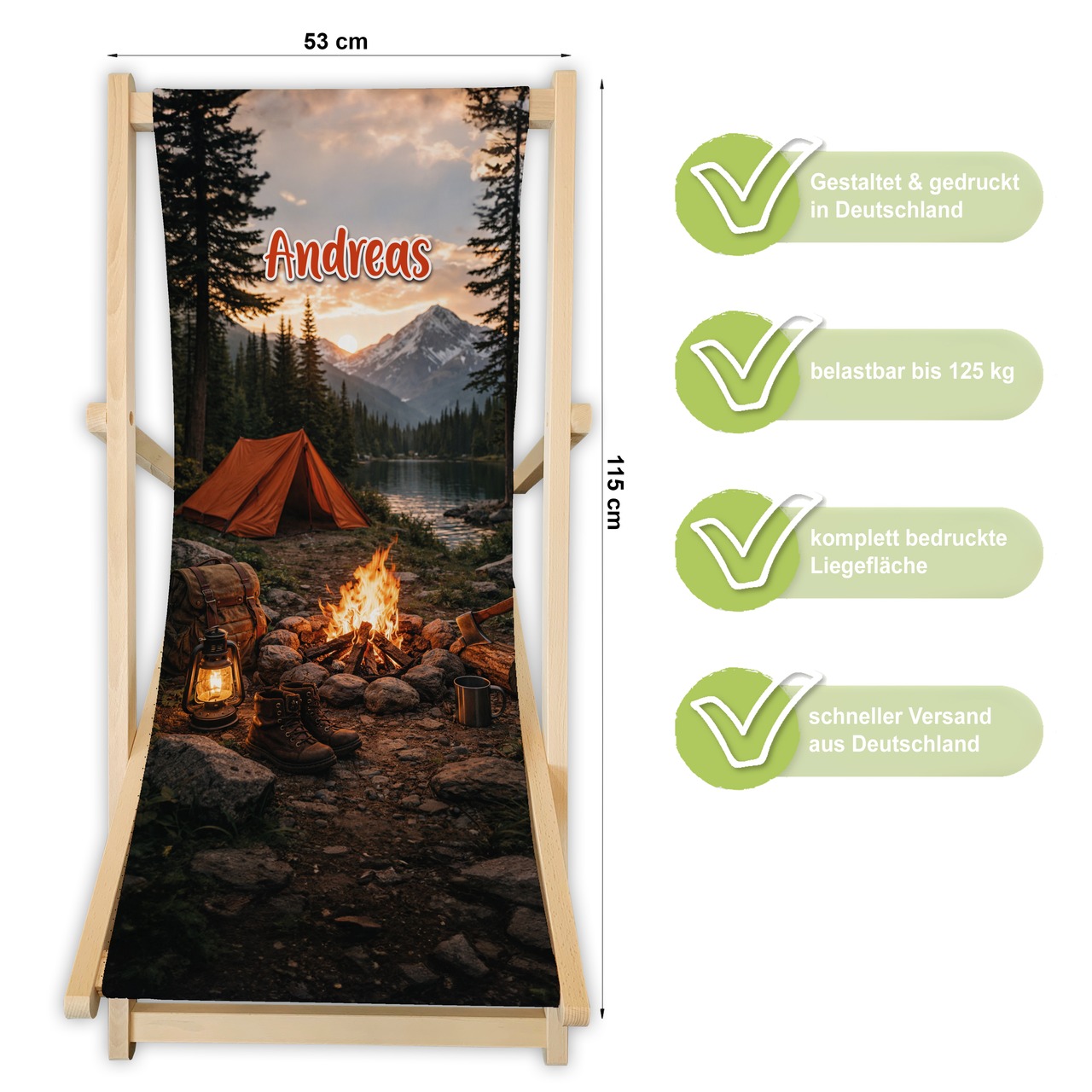 Unikatolo Campingstuhl mit Name personalisiert Camping(1)
