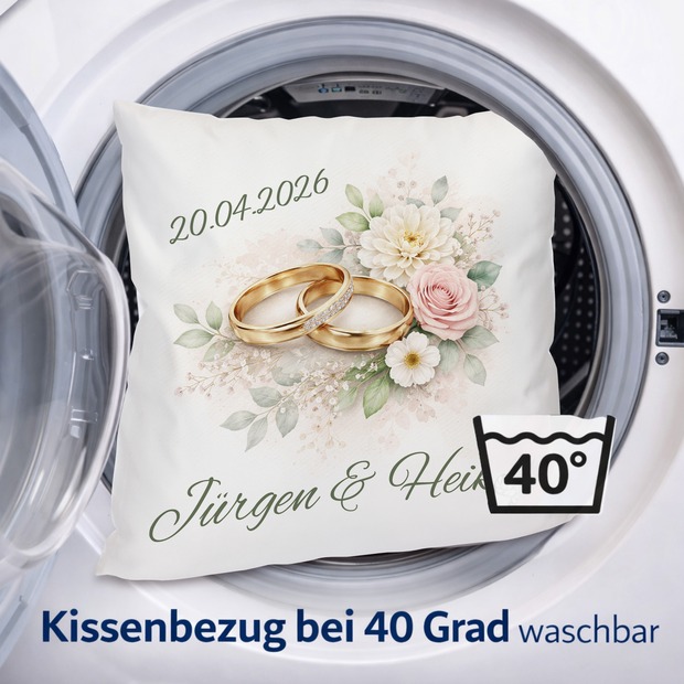 Unikatolo Kissen Motiv Hochzeit 4 mit Namen personalisiert