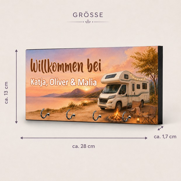 Unikatolo Schlüsselbrett mit Name personalisiert Wohnmobil