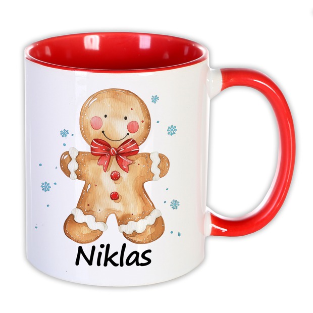 Unikatolo Weihnachtstasse Lebkuchenmann Name personalisiert