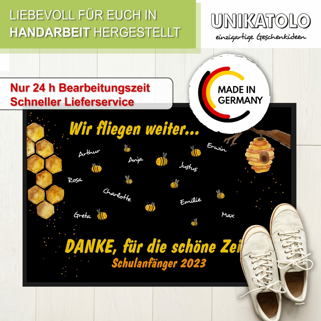 Unikatolo Fußmatte Motiv BIENEN KiTa