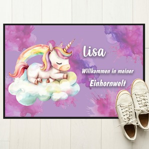 Unikatolo Fußmatte Kinderzimmer Einhorn mit Name personalisiert
