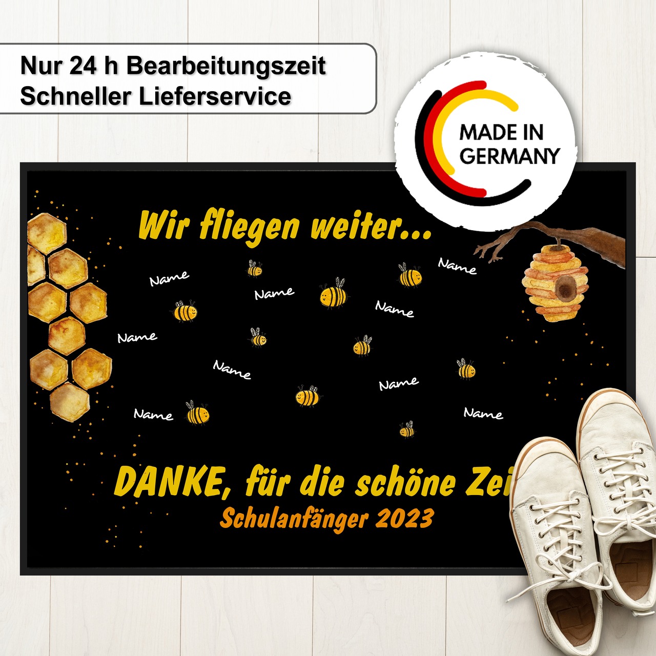 Unikatolo Fußmatte Motiv BIENEN KiTa