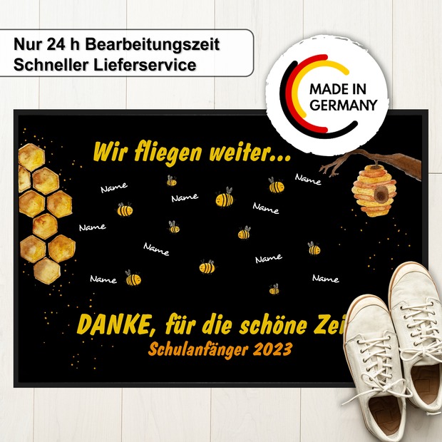 Unikatolo Fußmatte Motiv BIENEN KiTa