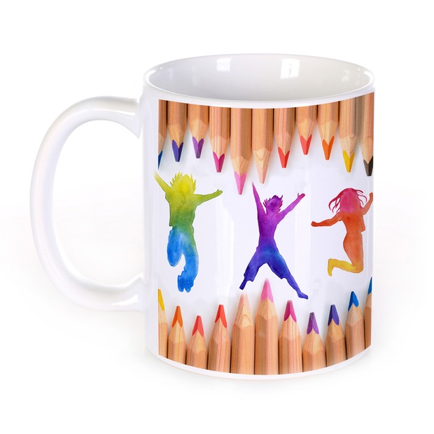 Unikatolo Tasse mit Name personalisiert Motiv Buntstifte