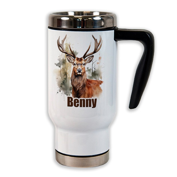 Unikatolo Thermobecher mit Name personalisiert | Hirsch