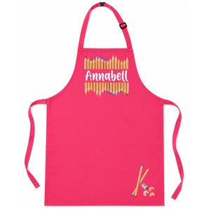 Unikatolo Kinderschürze Buntstifte mit Name personalisiert | PINK