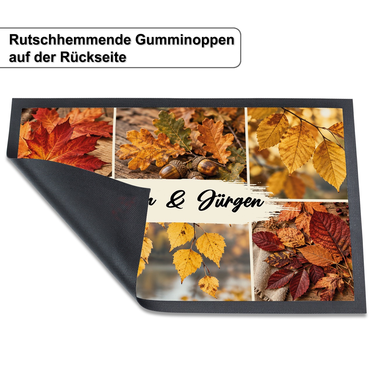 Unikatolo Fußmatte Motiv HERBST mit Name personalisiert