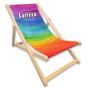 Kinderliegestuhl Regenbogen mit Name personalisiert