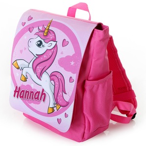 Unikatolo Kindergartenrucksack Einhorn mit Name | pink
