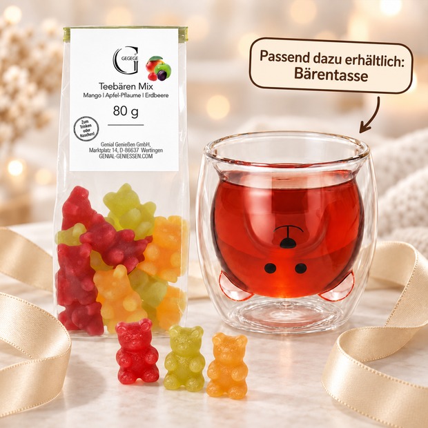 Tee-Bären Mix – Mango & Apfel-Pflaume & Erdbeere 80g