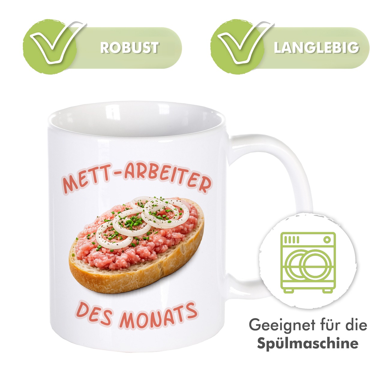 Unikatolo lustige Tasse Mettarbeiter des Monats weiß