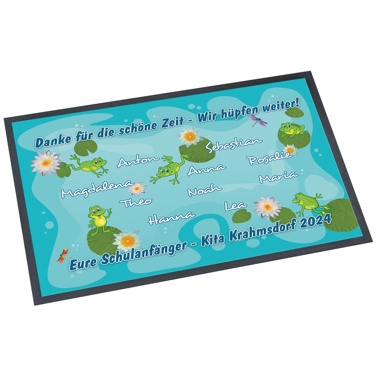 Unikatolo Fußmatte FRÖSCHE Kita Abschied mit Namen